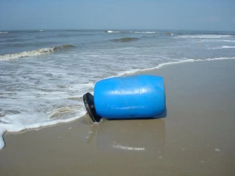 Barrel on beach Stock Photos