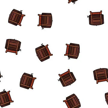 Barrel beer drink vector seamless pattern Stock Illustration