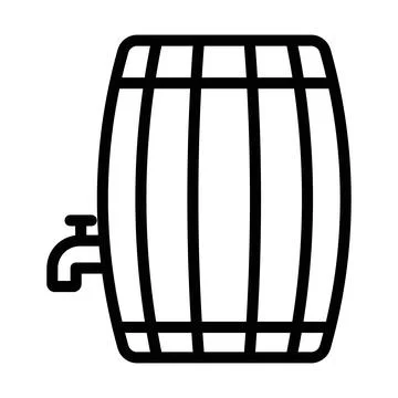 Barrel of beer icon linear logo mark in black and white Stock Illustration