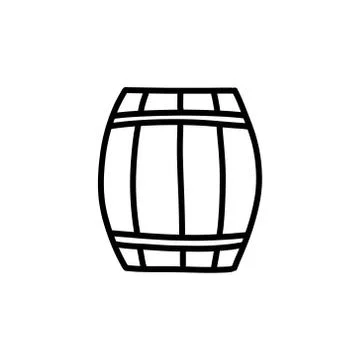 Barrel doodle icon, vector color line illustration Stock Illustration