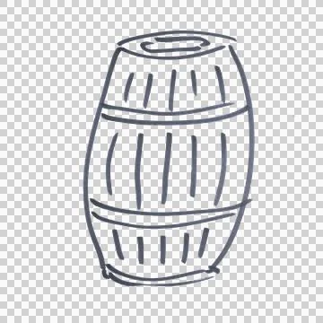 A barrel drawn with a black marker Stock Illustration
