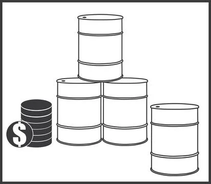 Barrel, drop isolated icon on white background, oil industry Stock Illustration