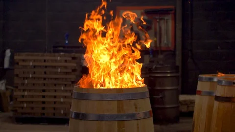 Barrel on Fire Stock Footage 128359833