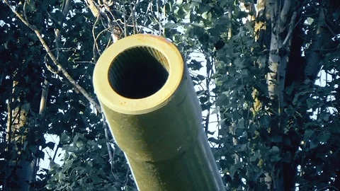 The barrel of a gun during the war Stock Footage 113006794