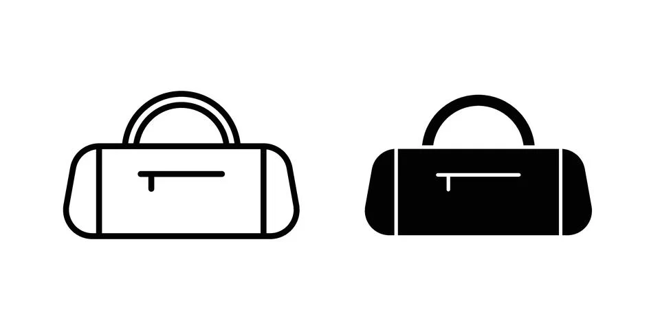 Barrel handbag icon set. Vector EPS 10 Stock Illustration