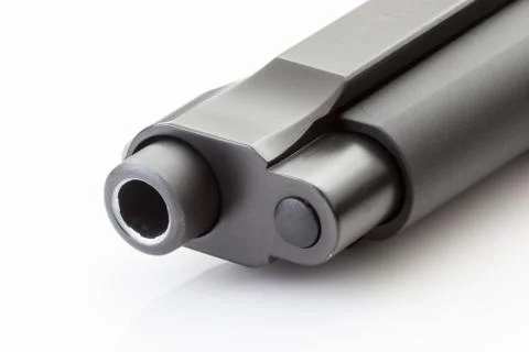 Barrel of a handgun. Stock Photos