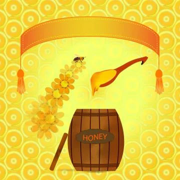 Barrel of honey Stock Illustration