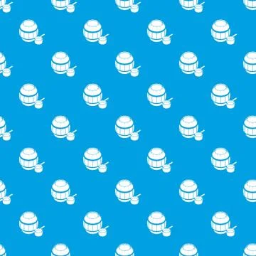 Barrel honey pattern vector seamless blue Illustrazione stock