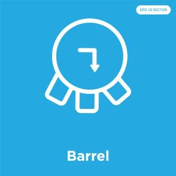Barrel icon isolated on blue background Free Stock Illustration