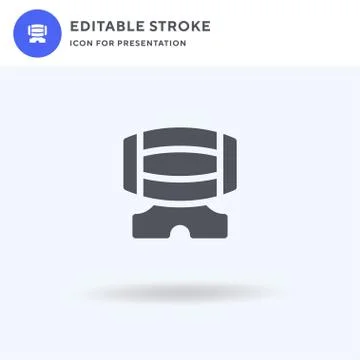 Barrel icon vector, filled flat sign, solid pictogram isolated on white, logo Stock Illustration