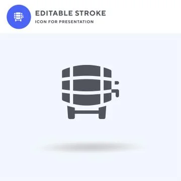 Barrel icon vector, filled flat sign, solid pictogram isolated on white, logo Stock Illustration