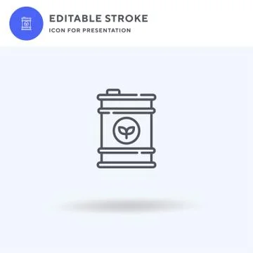 Barrel icon vector, filled flat sign, solid pictogram isolated on white, logo Illustrazione stock