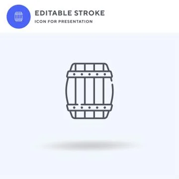 Barrel icon vector, filled flat sign, solid pictogram isolated on white, logo Stock Illustration