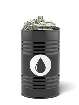 Barrel of oil with dollars Stockillustratie