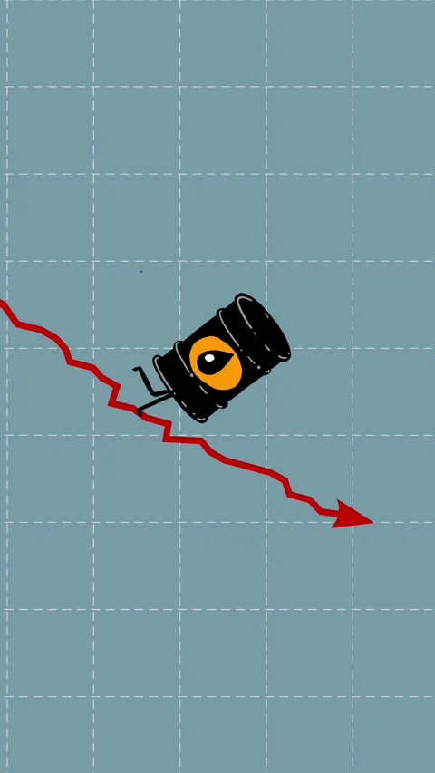 Barrel of oil equivalent rate still goes down vertical seamless loop 스톡 동영상 338166417