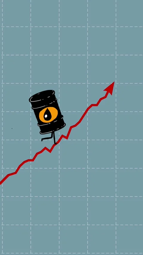 Barrel of oil equivalent rate still goes up vertical seamless loop Stock Footage 338407535