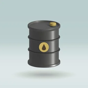 Barrel of oil isolated vector 3d icon. Oil drum container 3d illustration. 스톡 일러스트