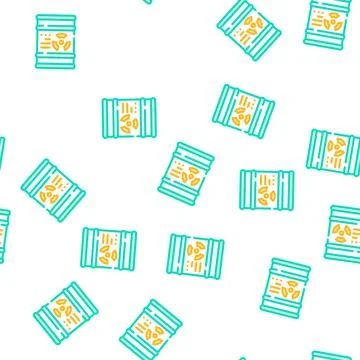 Barrel of oil vector seamless pattern Stock Illustration