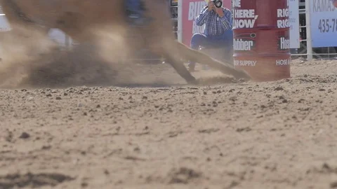 Barrel racer practicing for the rodeo. Stock-Footage 77984128