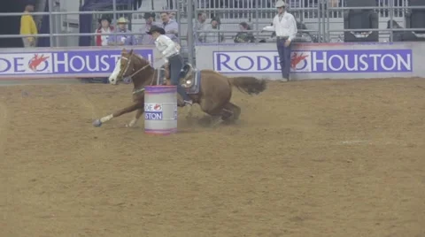 Barrel Racing Event at a Rodeo Video stock 48242268