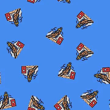 Barrel racing vector seamless pattern Illustrazione stock