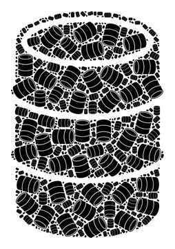 Barrel Recursive Icon Collage of Self Items Illustrazione stock