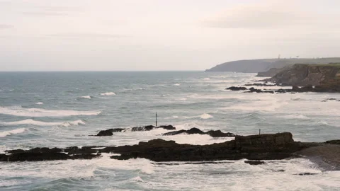 Barrel rock in bude Cornwall Stock Footage 233980095