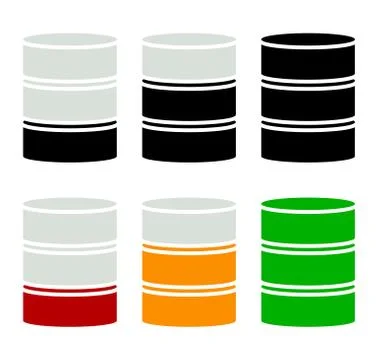 Barrel shape silhouette. Simple 3d barrel icon. Illustrazione stock