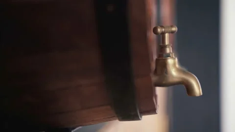 Barrel tap close up slide Stock Footage 92256086