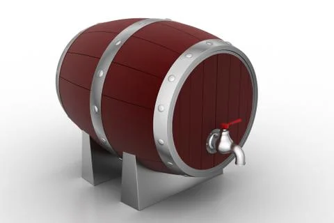 Barrel with tap Free Stock Illustration