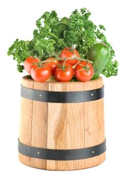 Barrel with vegetables Stock Photos