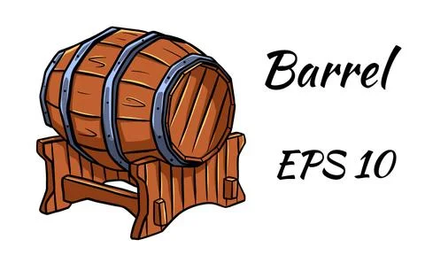 Barrel for wine or beer. Isolated on a white background. Stock Illustration