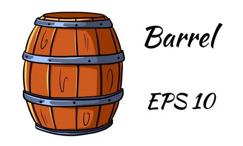Barrel for wine or beer. Isolated on a white background. Stock Illustration