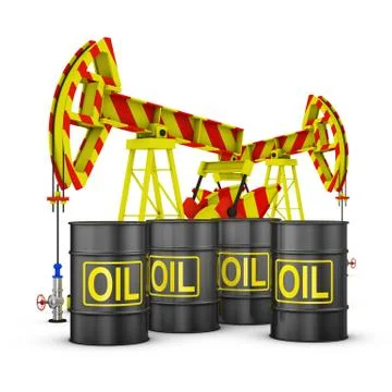 Barrels and pumps Stock Illustration