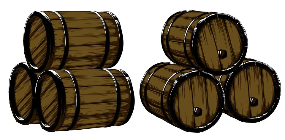 Barrels of beer Stock Illustration
