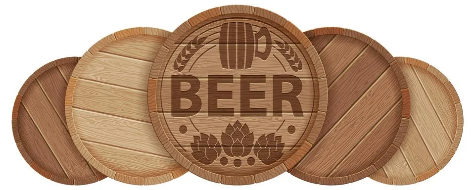 Barrels of Beer Stock Illustration