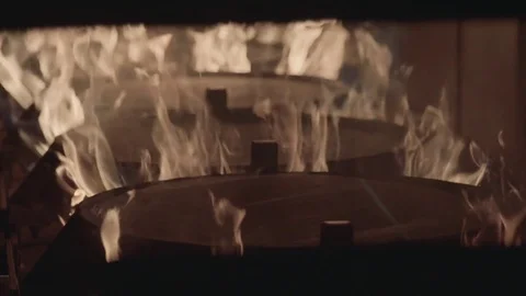 Barrels being charred and fired Stock Footage 71601025
