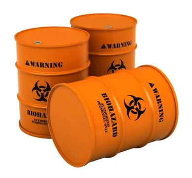 Barrels with biohazard substance Stock Illustration