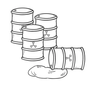 Barrels with dangerous fluid Stock Illustration