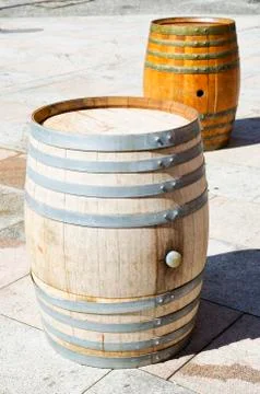 Barrels over floor Stock Photos