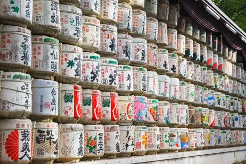 Barrels of sake Stock Photos