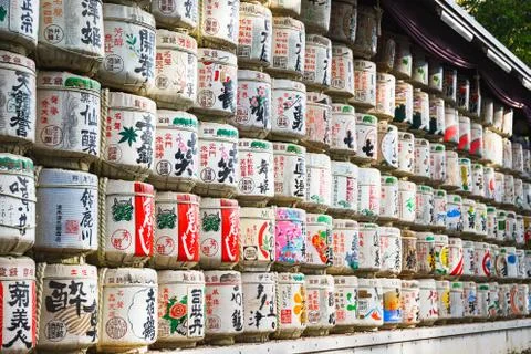 Barrels of sake Stock Photos