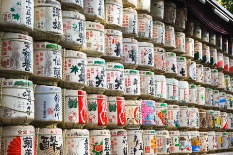 Barrels of sake Foto stock