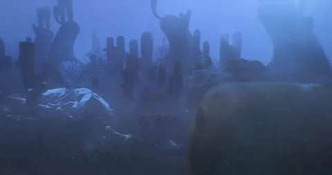 Barren ancient ocean floor after a disaster Видео 245212225