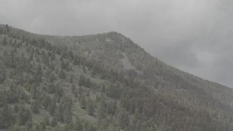 Barren Mountain Side With Greenery Drone Stockbeeldmateriaal 248730468