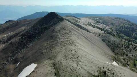 Barren mountain top devoid of vegetation, Aerial View Stock Footage 289556896