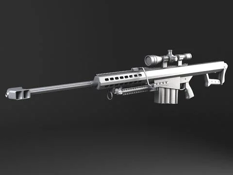 Barrett M82A1 Sniper Rifle ~ 3D Model #96468138 | Pond5