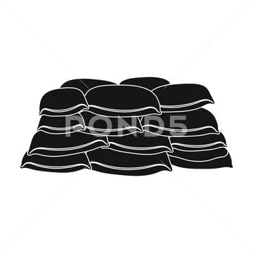 Barricade of bags of sand.Paintball single icon in black style vector symbol Stock Illustration