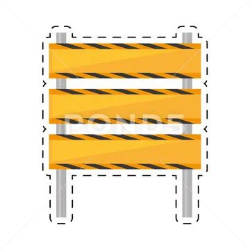 Barricade construction traffic caution cut line Stock Illustration