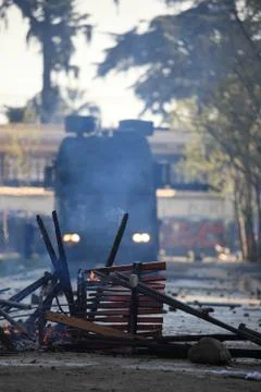 Barricade in a Protest Stock Photos
